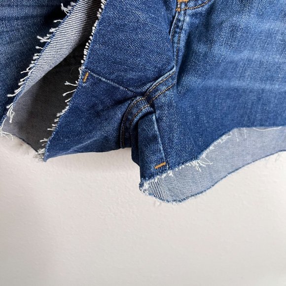 Topshop Maternity Women's Rosa High Waisted Mid Length Shorts Size 12 Denim Blue - Picture 4 of 10